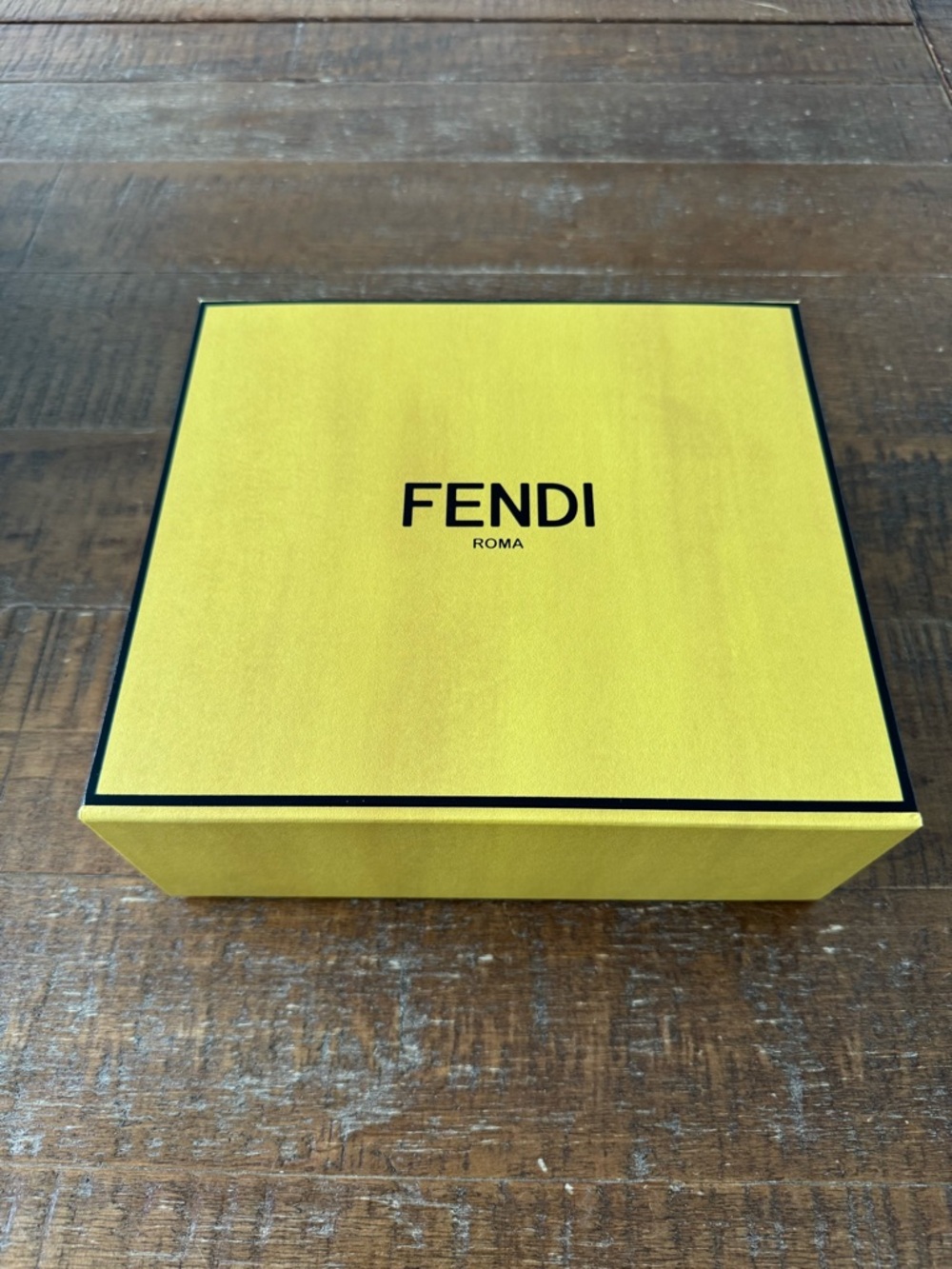 Authentic Fendi Storage & Organization: Yellow/Black Gift Box (Medium Square)